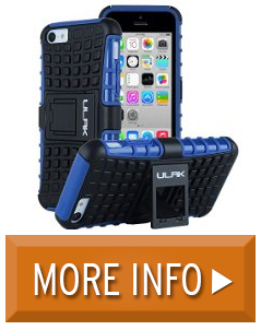 Required ULAK iPhone 5C case 2 in 1 Guard Series Hybrid Rugged Dual Layer Combo Case for Apple iPhone 5C with Kickstand BlackBlue